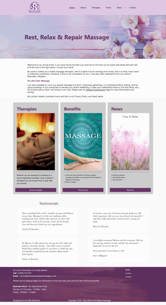Screenshot of the website.